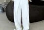 Mid Rise Plain Wide Leg Dress Pants