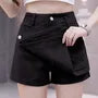 High Waist Plain Asymmetrical Mini Denim Skort