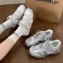 Mesh Panel Rubber Sole Sneakers
