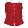 Plain Belt Accent Corset Tube Top