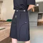 High Waist Plain Wide Leg Dress Shorts