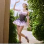 Strapless Plain Ruffle Trim Corset Top / Mid Rise Gradient Mini A-Line Skirt
