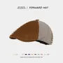 Houndstooth Panel Corduroy Flat Cap