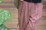 Elastic-Waist Drawstring Striped Straight Cut Pants