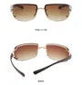 Rhinestone Rimless Rectangle Sunglasses