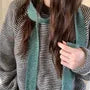 Striped Knit Narrow Scarf