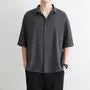 Short-Sleeve Collared Plain Shirt