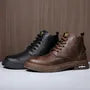 Faux Leather Lace-Up Ankle Boots