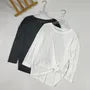 Long-Sleeve Crewneck Plain Sports Top