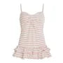 Striped Ruffled-Hem Slim-Fit Camisole Top