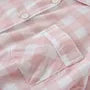 Couple Matching Pajama Set: Long-Sleeve Collared Plaid Shirt + Elastic Waist Straight Leg Pants