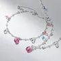 925 Sterling Silver Faux Crystal Station Bracelet / Pendant Necklace