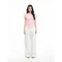 Short-Sleeve Crew Neck Plain Slim Fit Crop T-Shirt
