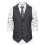 V-Neck Button-Up Chained Vest