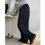 Drawstring Waist Plain Wide Leg Pants