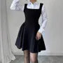 Sleeveless Square Neck Plain A-Line Dress