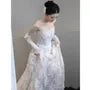 Plain Lace A-Line Tube Wedding Gown
