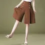 High Waist Plain Double Breasted Culottes