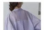 Long-Sleeve Collared Plain Backless Button Up Shirt