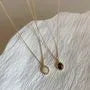 Faux Cat Eye Stone Pendant Alloy Necklace