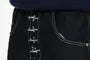 Stitched Button-Accent Wide-Leg Jeans