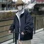 Stand Collar Plain Zip-Up Windbreaker