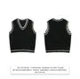 V-Neck Contrast Trim Cable Knit Sweater Vest