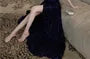 Spaghetti Strap V-Neck Glitter Maxi A-Line Dress