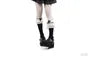 Short-Sleeve Dotted Panel Top / Plaid Mini Tiered Skirt / Arm Sleeves / Short-Sleeve Mini A-Line Dress