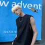 Sleeveless Round Neck Plain Oversized T-Shirt
