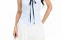 Bow Ruffle Button Camisole Top