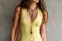 Sleeveless V-Neck Plain Lace Trim Mini A-Line Dress