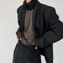 Long Sleeve Turtleneck Sheer Mesh Top