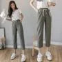 Drawstring-Waist Crop Tapered Pants