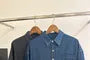 Short Sleeve Collared Washed Denim Shirt