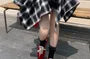 High Waist Plaid Asymmetrical Mini A-Line Skirt