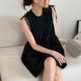 Sleeveless Crew Neck Plain Sundress