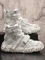 Platform Lace-Up Faux Leather High Top Sneakers