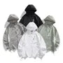 Hooded Plain Zip-Up Light Jacket