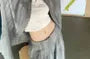 Collared Tie Dye Oversized Shirt / Mid Waist Plain Wide Leg Pants