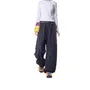 Drawstring Waist Contrast Stitch Baggy Pants