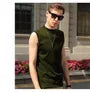 Sleeveless Mock Neck Plain T-Shirt