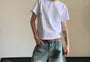 Low Rise Washed Denim Shorts