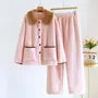 Couple Matching Pajama Set: Collared Fleece Jacket + Pants