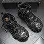 Platform Lace-Up Faux Leather High Top Sneakers