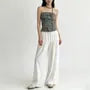 Set: Tie Dye Ruched Crop Tube Top + Skinny Scarf