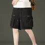 Drawstring Waist Plain Cargo Shorts