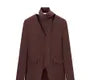 Long Sleeve V Neck Plain Blazer With Scarf