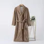 Couple Matching Shawl Collar Plain Coral Fleece Tie Front Robe (Various Designs)