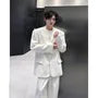 V-Neck Single-Breasted Plain Blazer